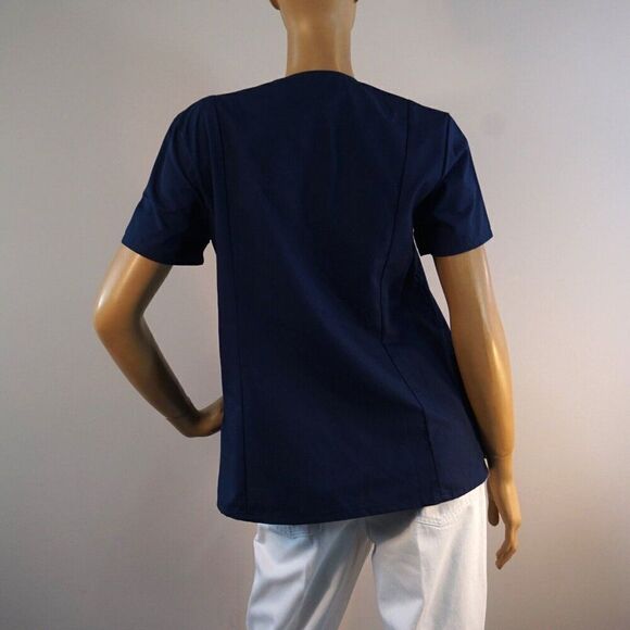Lady Edwards Womens Size S Top Work Uniform Navy Blue - Picture 6 of 8